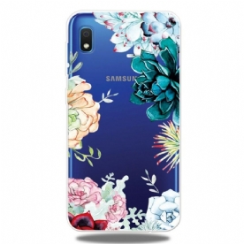 Hoesje voor Samsung Galaxy A10 Naadloze Aquarelbloemen