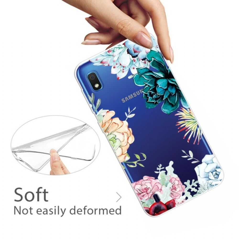 Hoesje voor Samsung Galaxy A10 Naadloze Aquarelbloemen