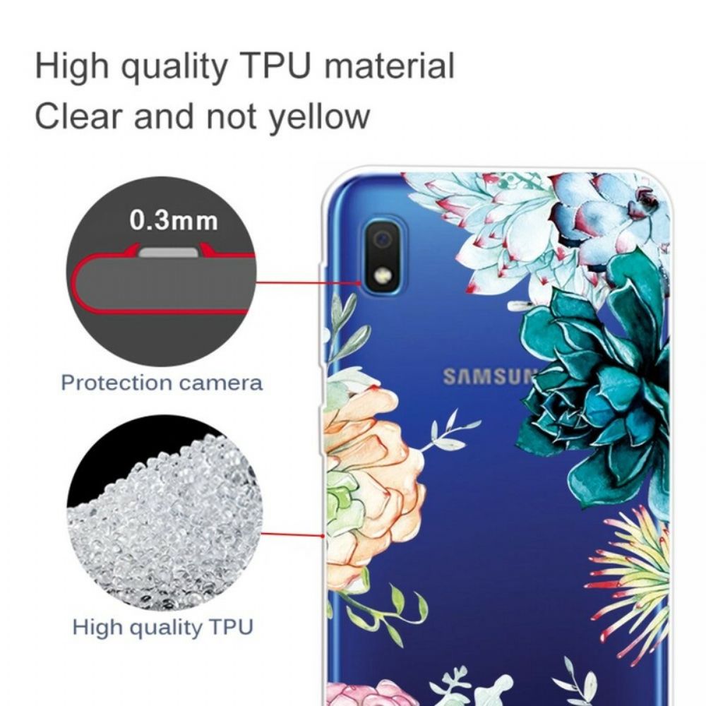 Hoesje voor Samsung Galaxy A10 Naadloze Aquarelbloemen