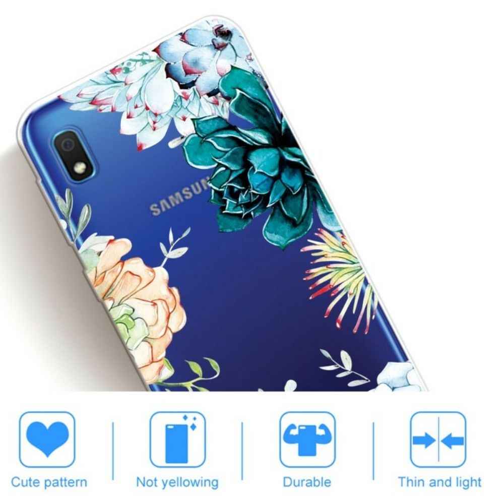 Hoesje voor Samsung Galaxy A10 Naadloze Aquarelbloemen