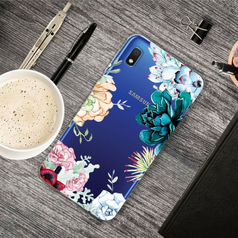 Hoesje voor Samsung Galaxy A10 Naadloze Aquarelbloemen