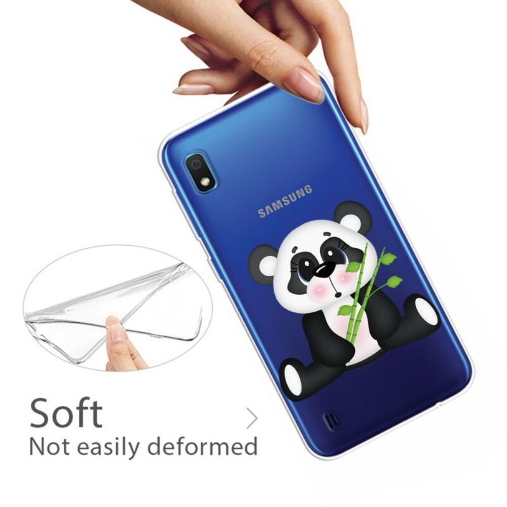 Hoesje voor Samsung Galaxy A10 Transparante Verdrietige Panda