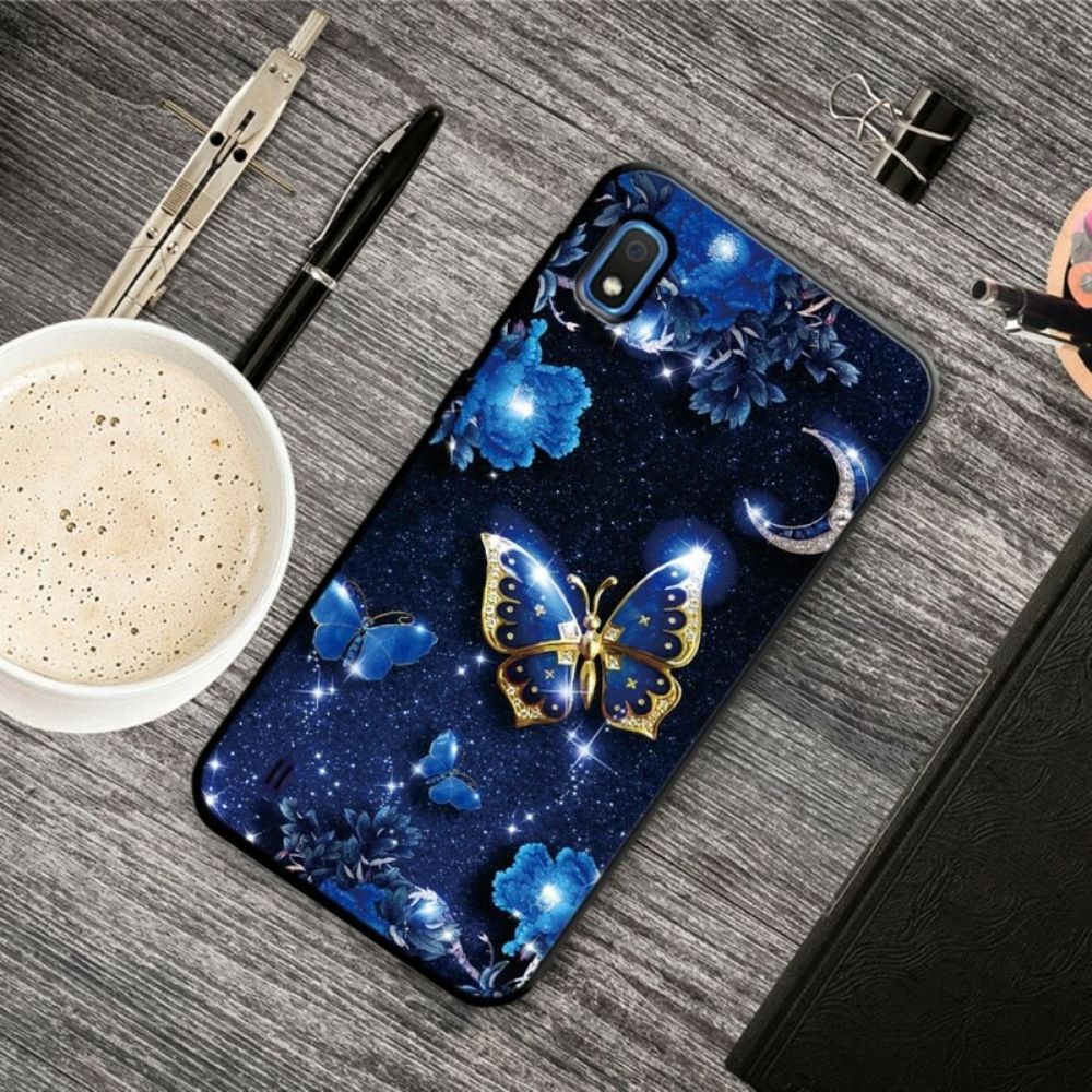 Hoesje voor Samsung Galaxy A10 Vlinder Bij Nacht