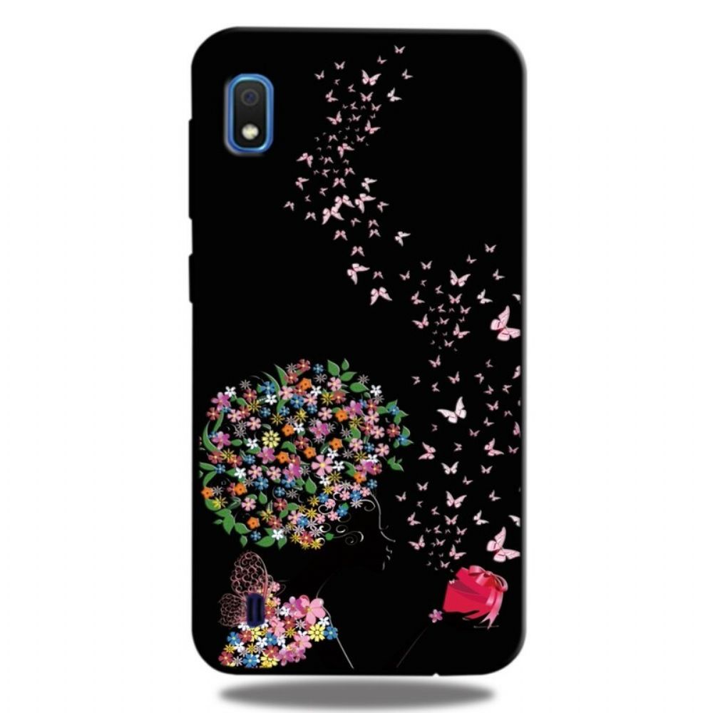 Hoesje voor Samsung Galaxy A10 Vrouw Met Bloemhoofd