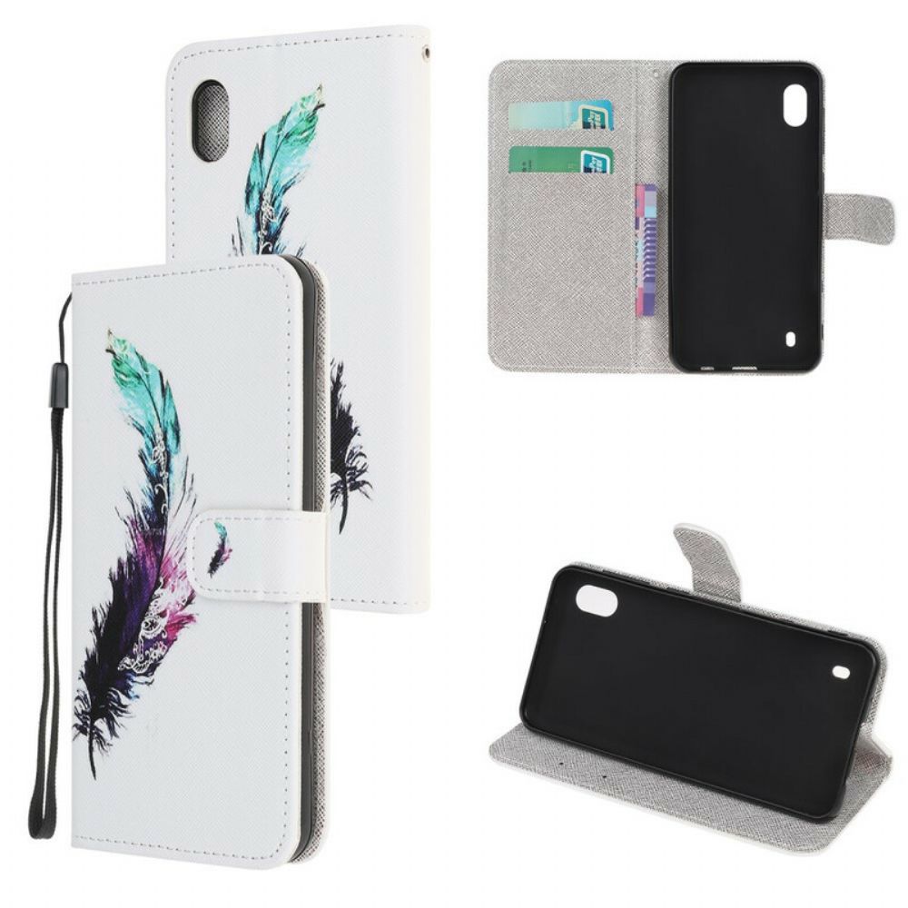 Leren Hoesje voor Samsung Galaxy A10 Met Ketting Thong Veer