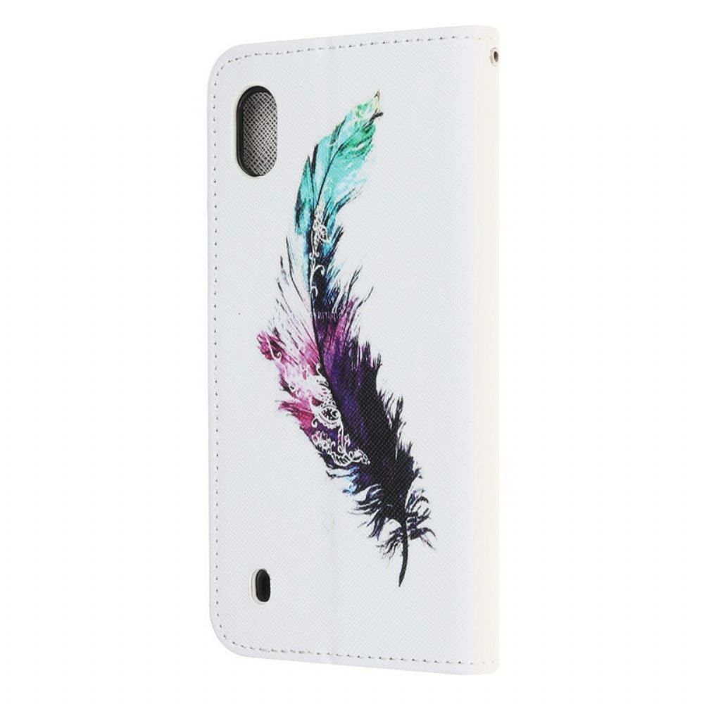 Leren Hoesje voor Samsung Galaxy A10 Met Ketting Thong Veer