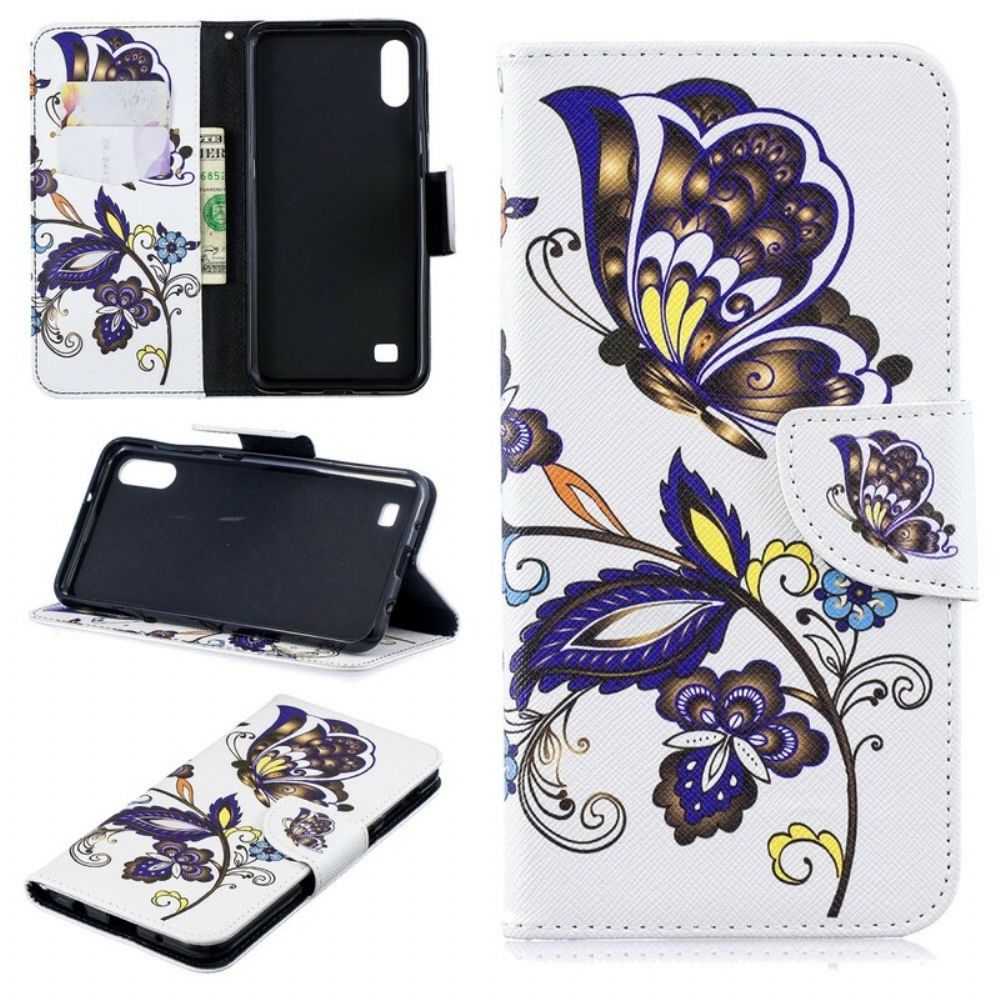 Leren Hoesje voor Samsung Galaxy A10 Vlinder Tatoeage