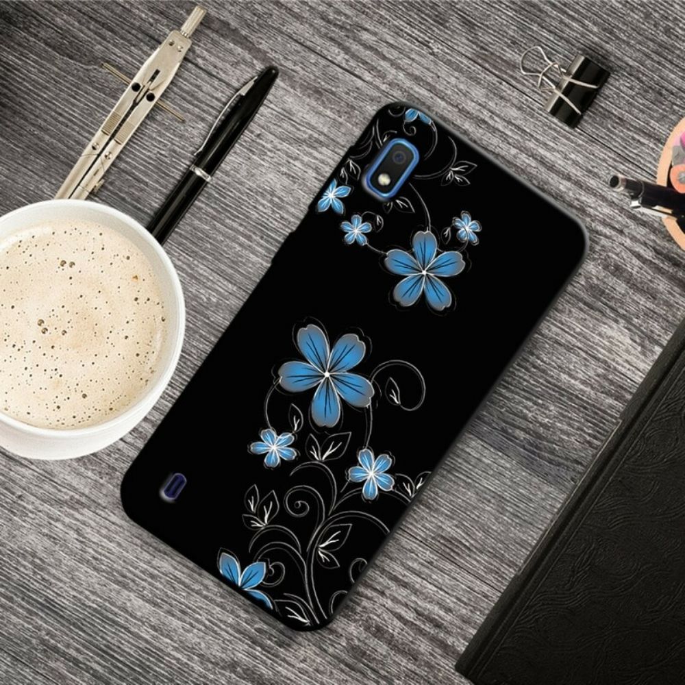 Telefoonhoesje voor Samsung Galaxy A10 Blauwe Bloemen