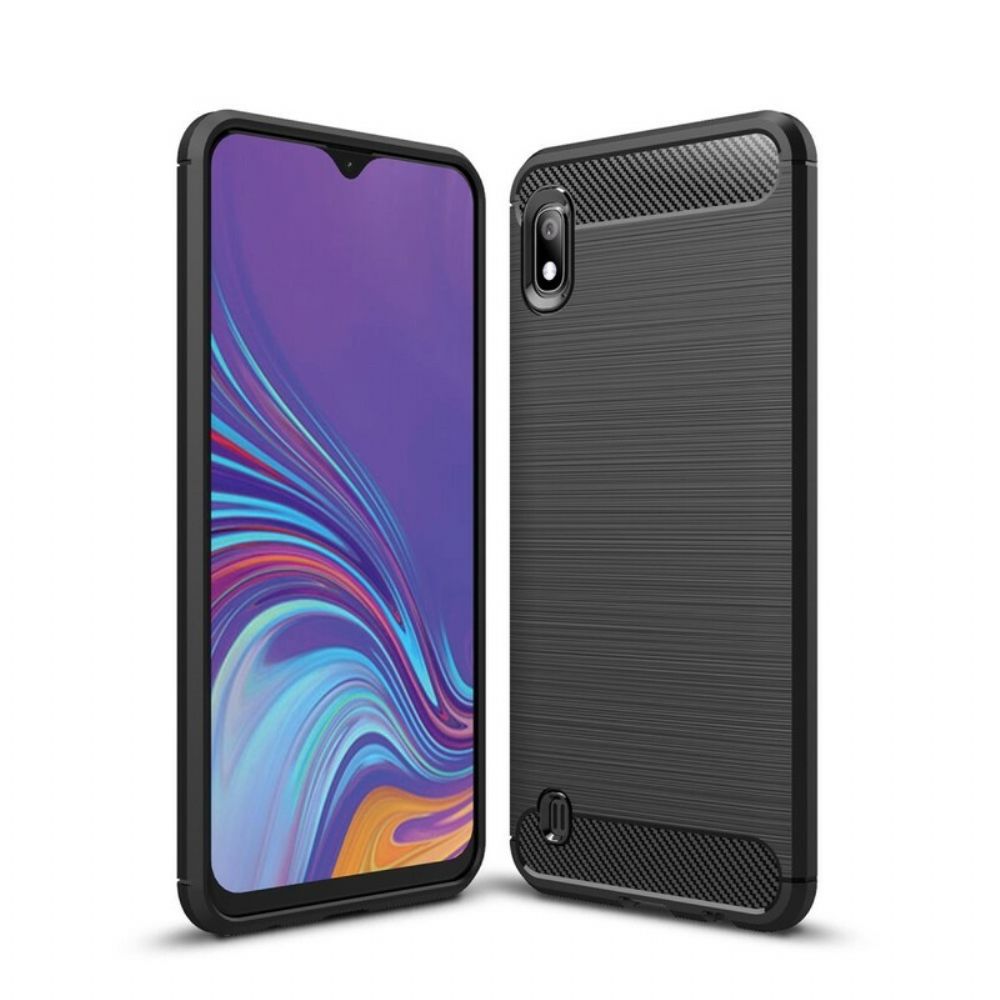 Telefoonhoesje voor Samsung Galaxy A10 Geborsteld Koolstofvezel