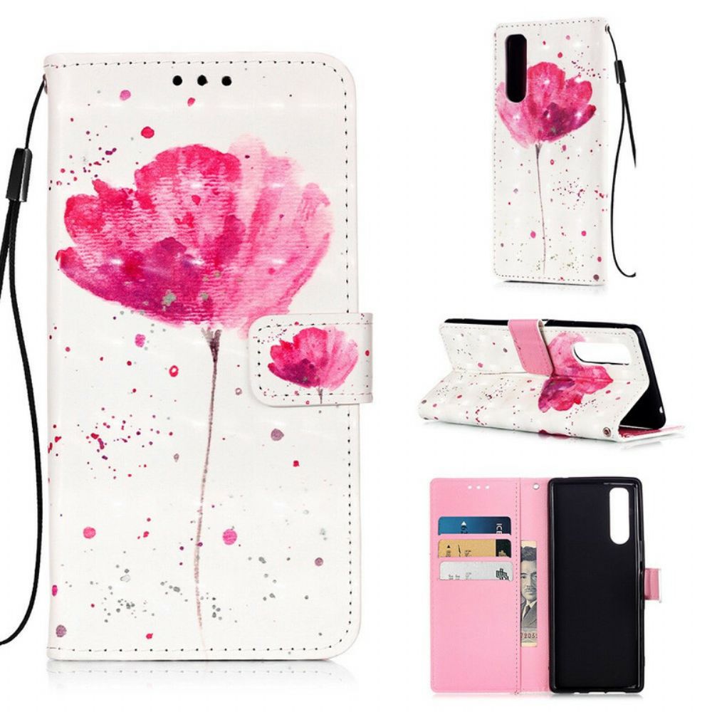 Telefoonhoesje Leren Hoesje voor Sony Xperia 5 Aquarel Halster