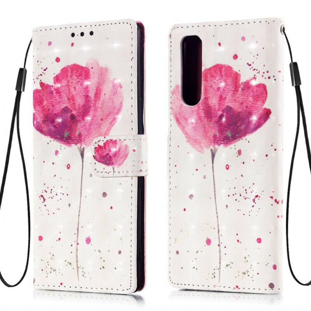 Telefoonhoesje Leren Hoesje voor Sony Xperia 5 Aquarel Halster