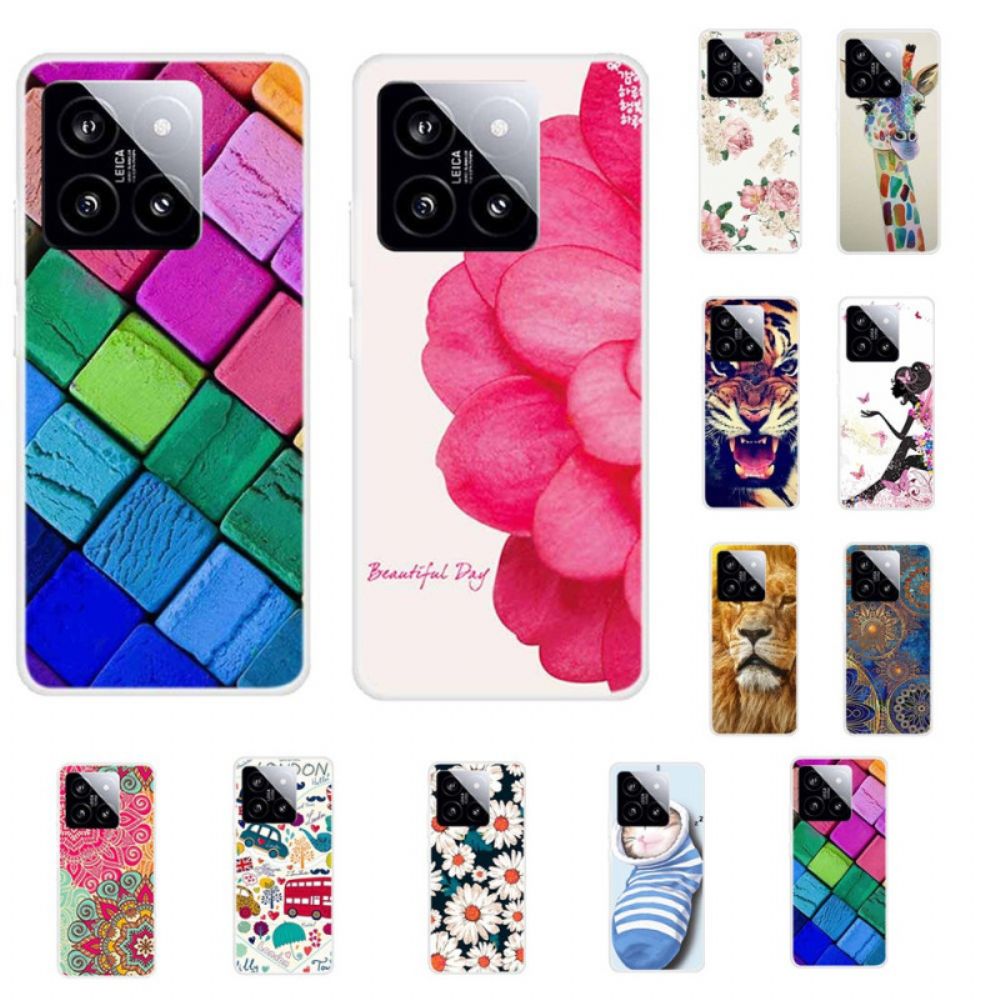 Case Hoesje Xiaomi 14 Telefoonhoesje Kleurrijke Blokken