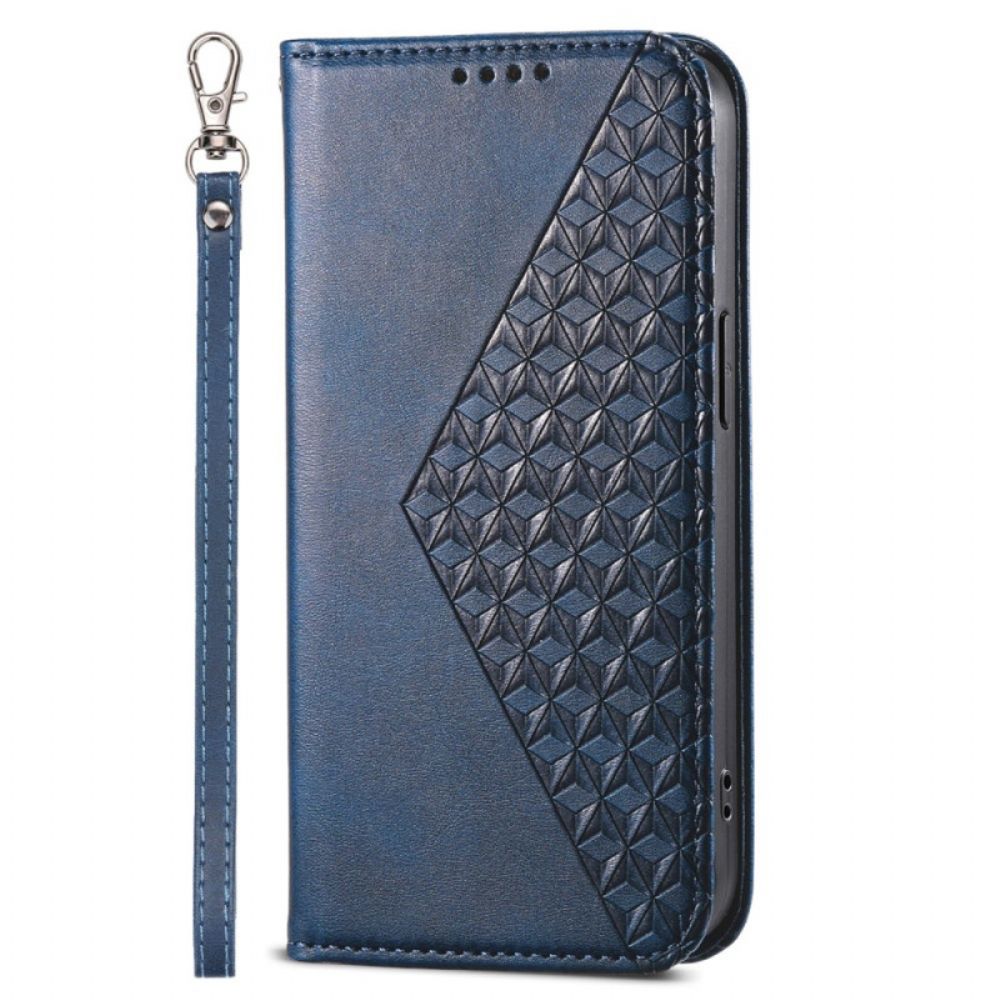 Folio-hoesje Voor Xiaomi 14 3d-diamantontwerp Met Riem