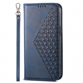 Folio-hoesje Voor Xiaomi 14 3d-diamantontwerp Met Riem