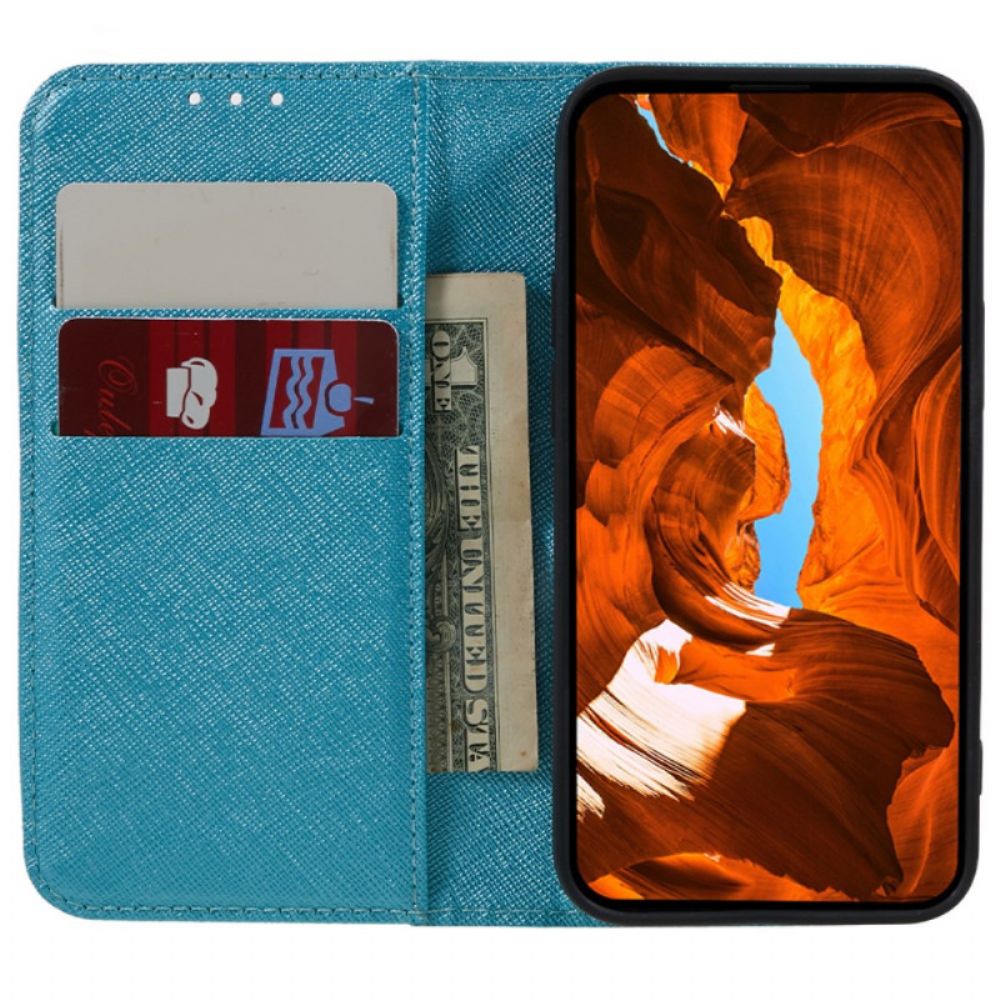 Folio-hoesje Voor Xiaomi 14 Kruistextuur