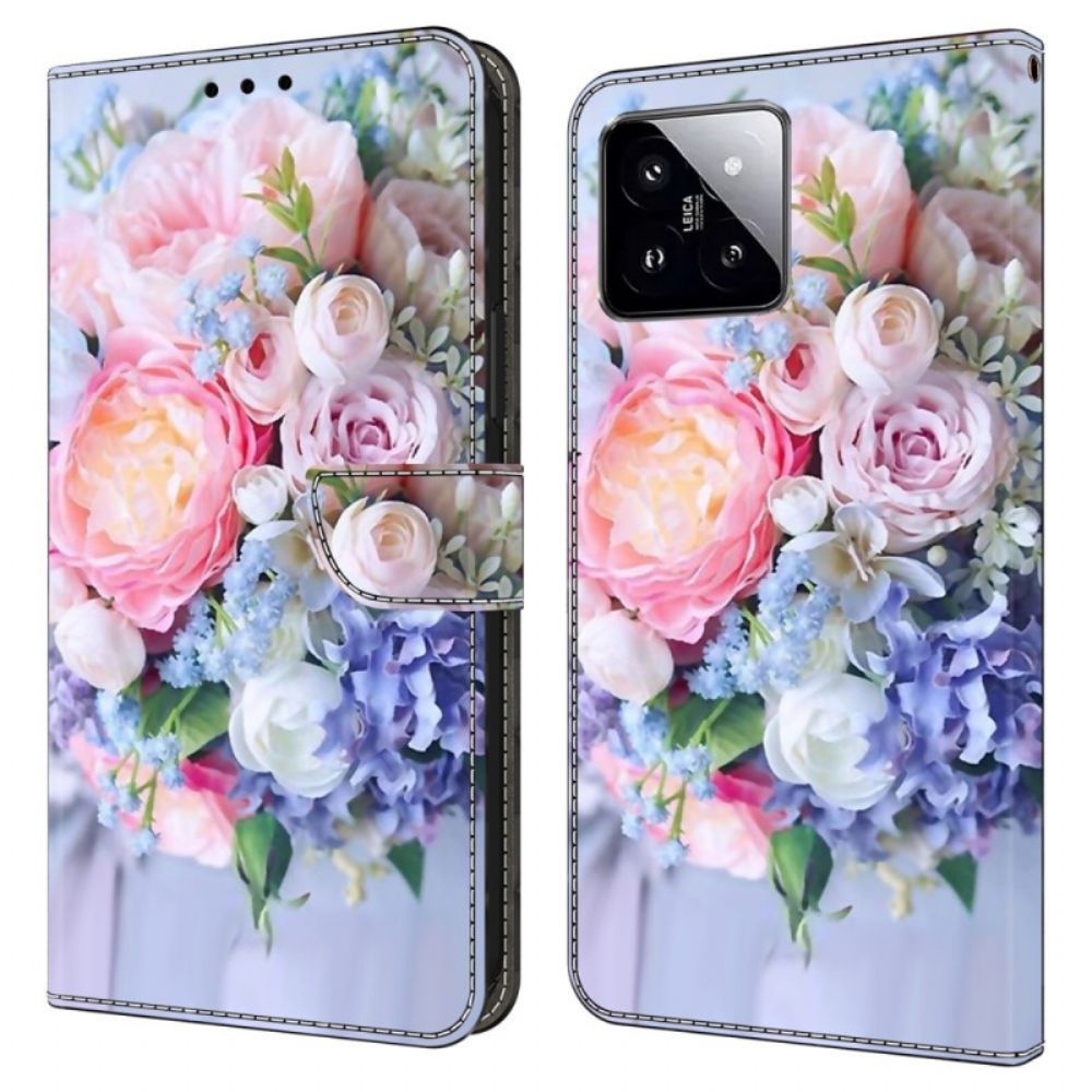 Folio-hoesje Xiaomi 14 Kleurrijke Bloemen