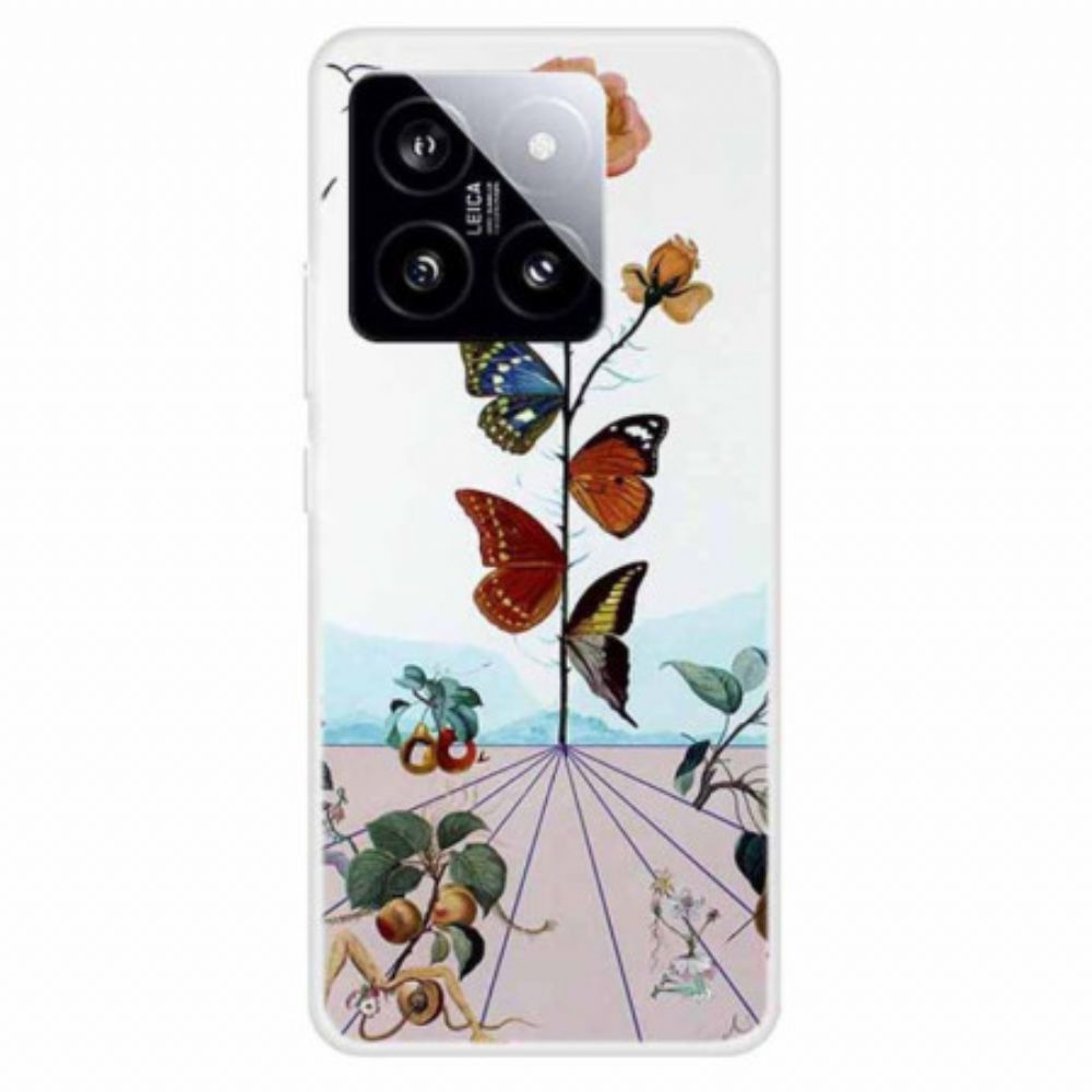 Hoesje Xiaomi 14 Bloemen Vlinders