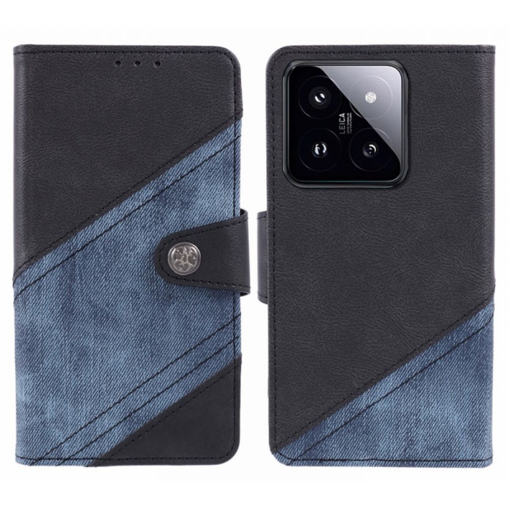 Leren Hoesje Voor Xiaomi 14 Bi-textuur