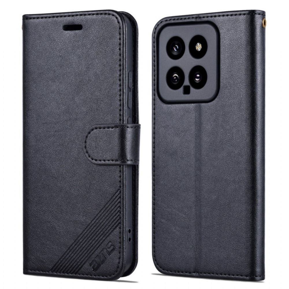 Leren Hoesje Xiaomi 14 Azns Leerstijl Bescherming Hoesje