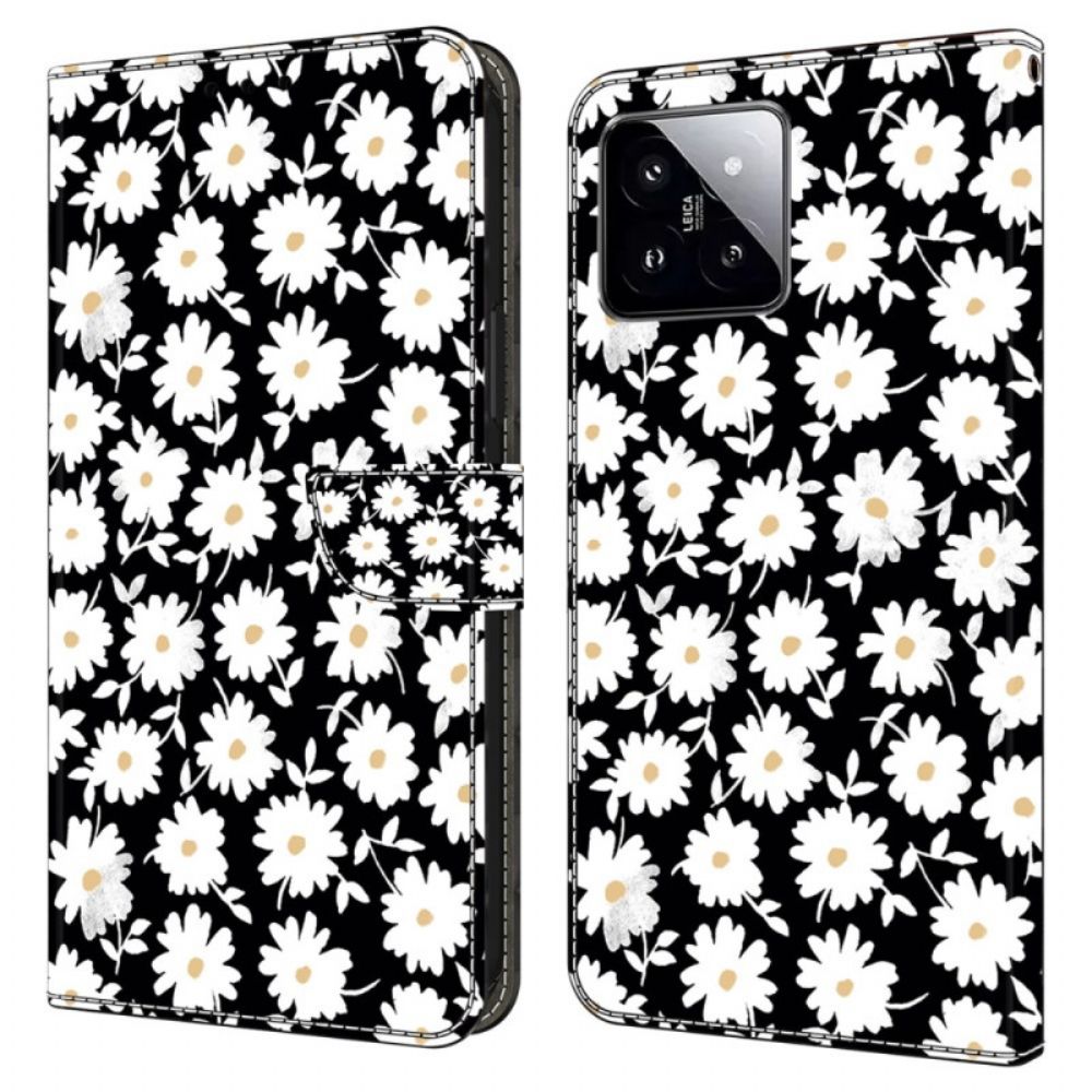 Leren Hoesje Xiaomi 14 Bloemen Bescherming Hoesje