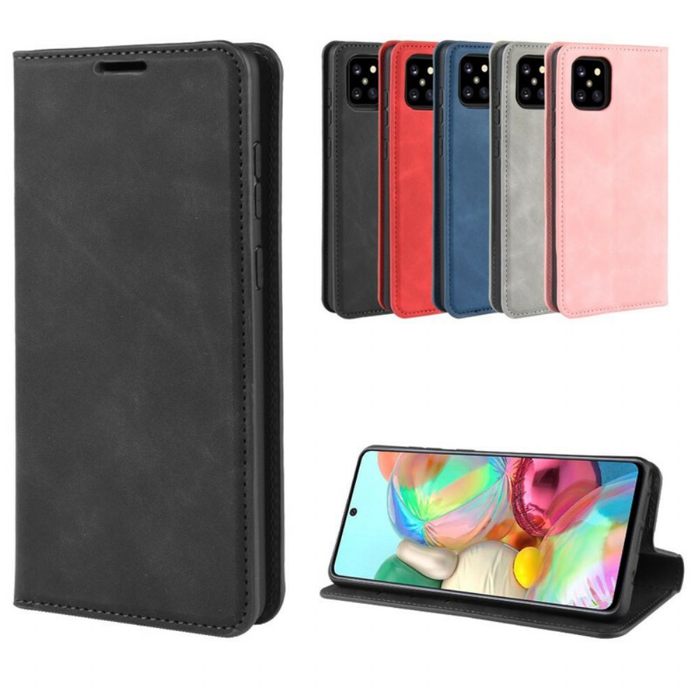 Bescherming Hoesje voor Samsung Galaxy Note 10 Lite Folio-hoesje Chique Leereffect