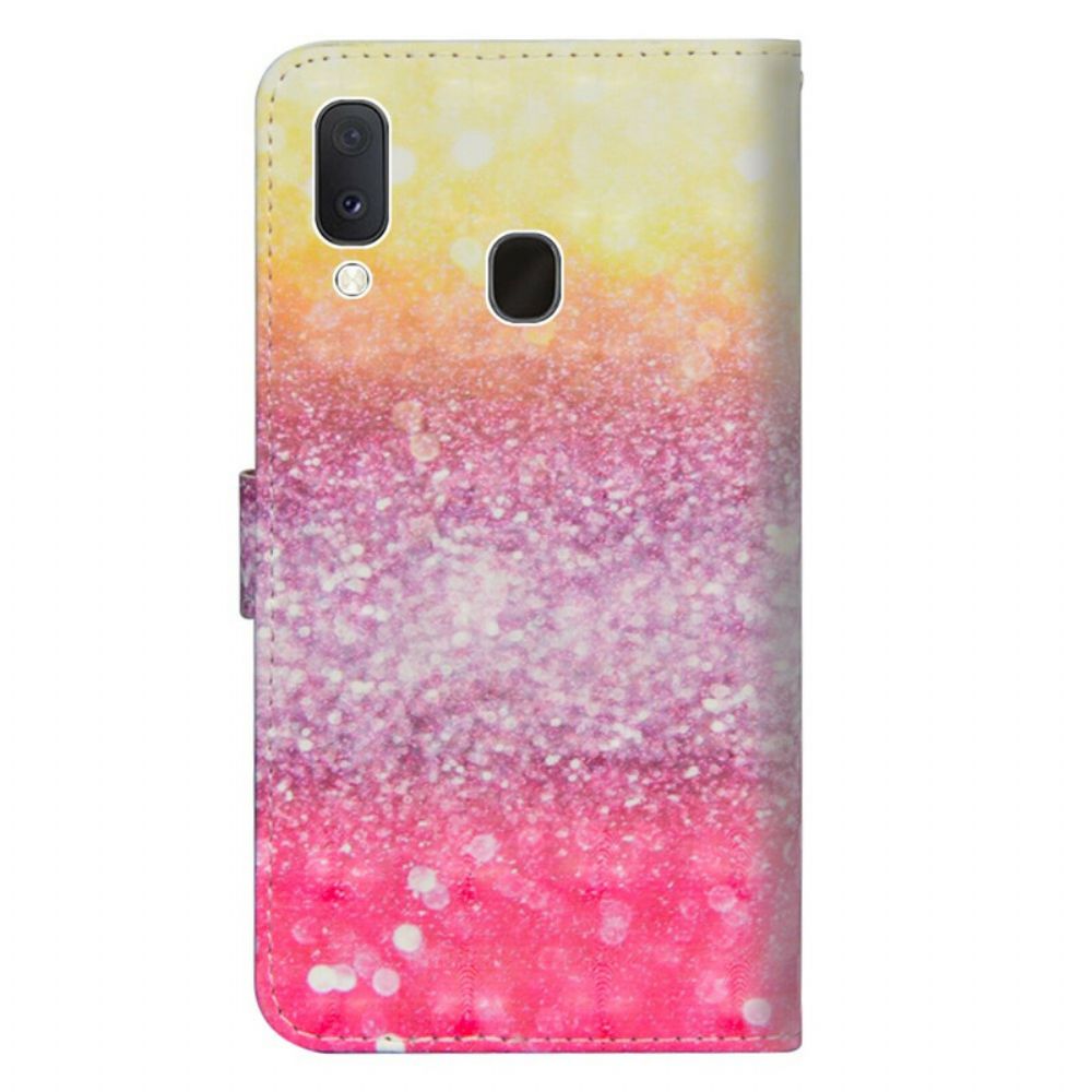 Folio-hoesje voor Samsung Galaxy A10e Magenta Glitterverloop