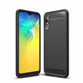 Hoesje voor Samsung Galaxy A10e Geborstelde Koolstofvezel