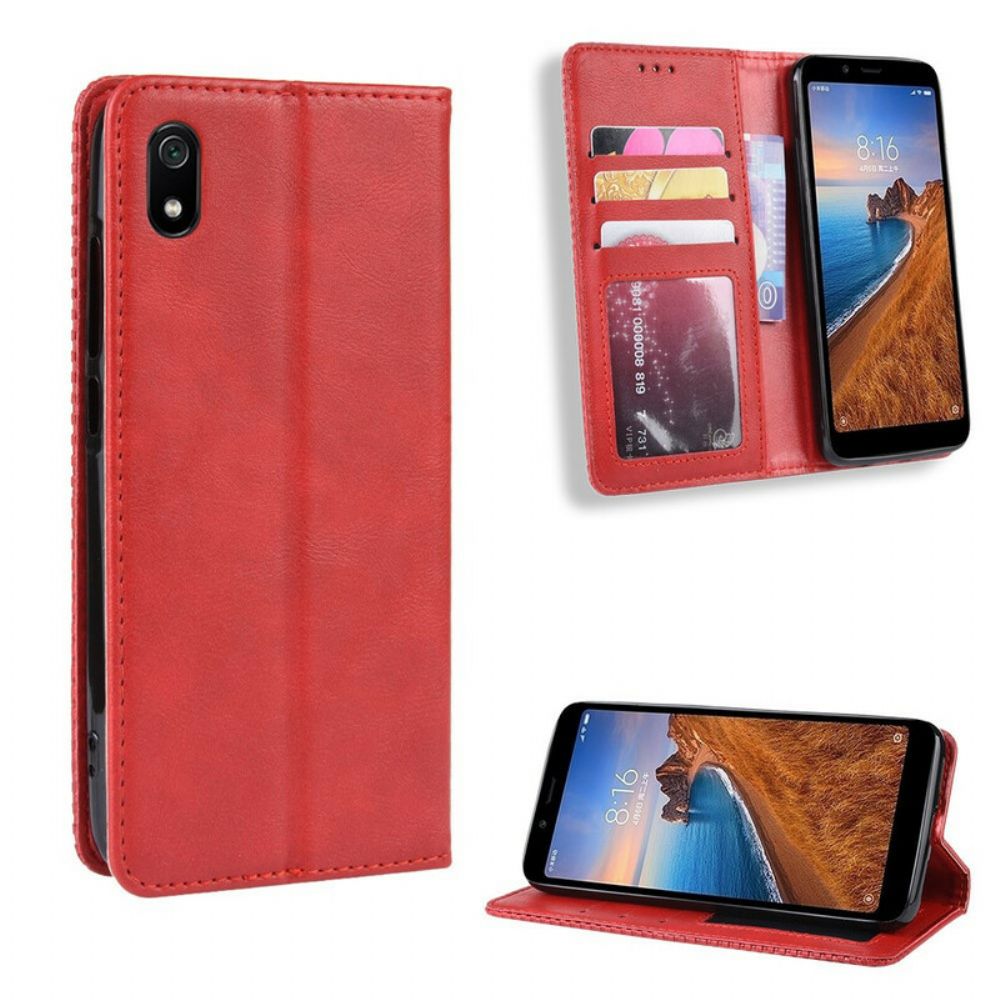 Bescherming Hoesje voor Xiaomi Redmi 7A Folio-hoesje Vintage Gestileerd Leereffect