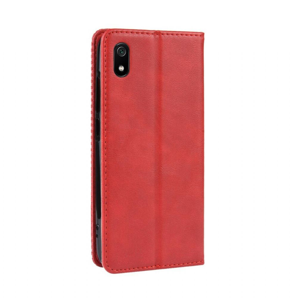 Bescherming Hoesje voor Xiaomi Redmi 7A Folio-hoesje Vintage Gestileerd Leereffect