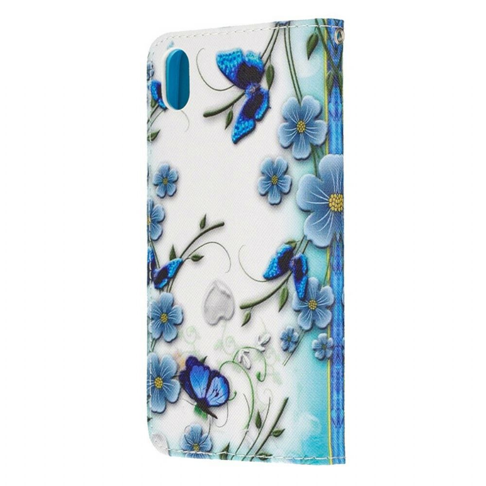 Folio-hoesje voor Xiaomi Redmi 7A Met Ketting Thong King Vlinders