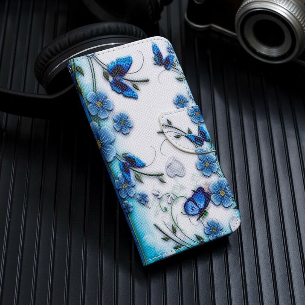 Folio-hoesje voor Xiaomi Redmi 7A Met Ketting Thong King Vlinders