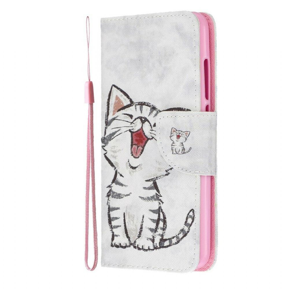 Folio-hoesje voor Xiaomi Redmi 7A Met Ketting Thong Kitten