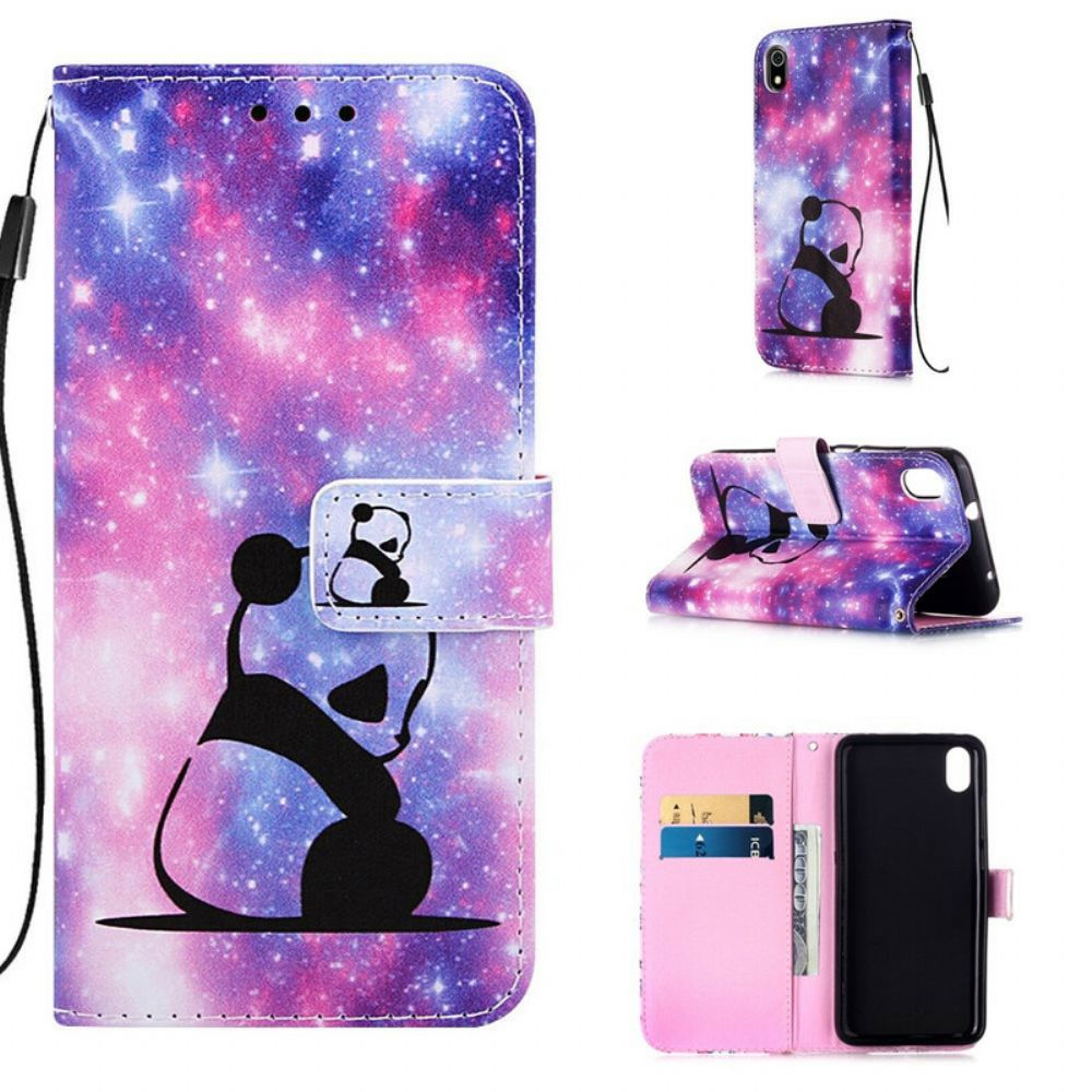 Folio-hoesje voor Xiaomi Redmi 7A Met Ketting Thong Panda Musings