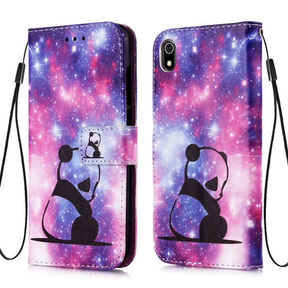 Folio-hoesje voor Xiaomi Redmi 7A Met Ketting Thong Panda Musings