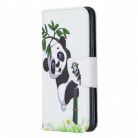 Folio-hoesje voor Xiaomi Redmi 7A Panda Op Bamboe