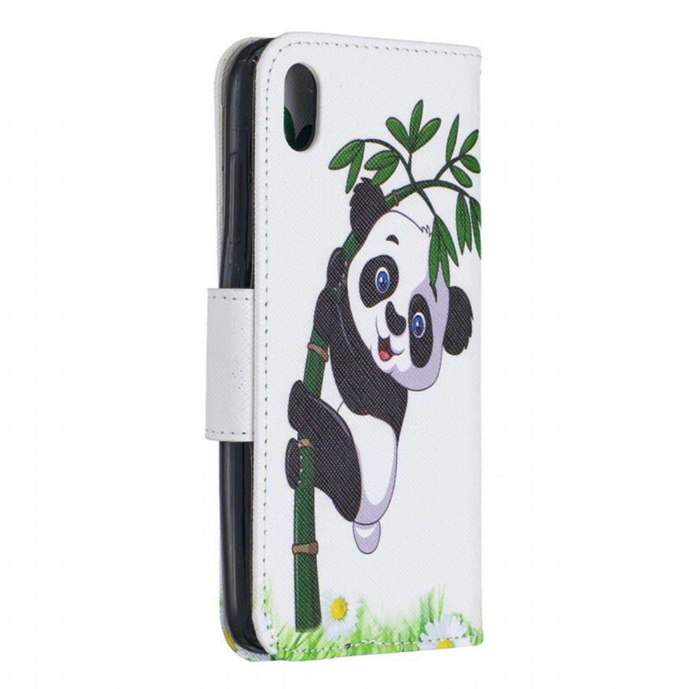 Folio-hoesje voor Xiaomi Redmi 7A Panda Op Bamboe