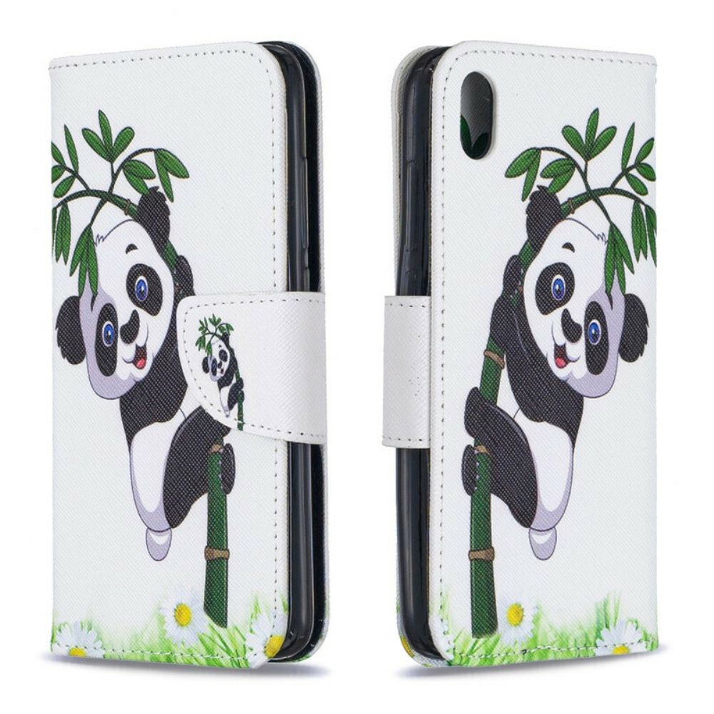 Folio-hoesje voor Xiaomi Redmi 7A Panda Op Bamboe