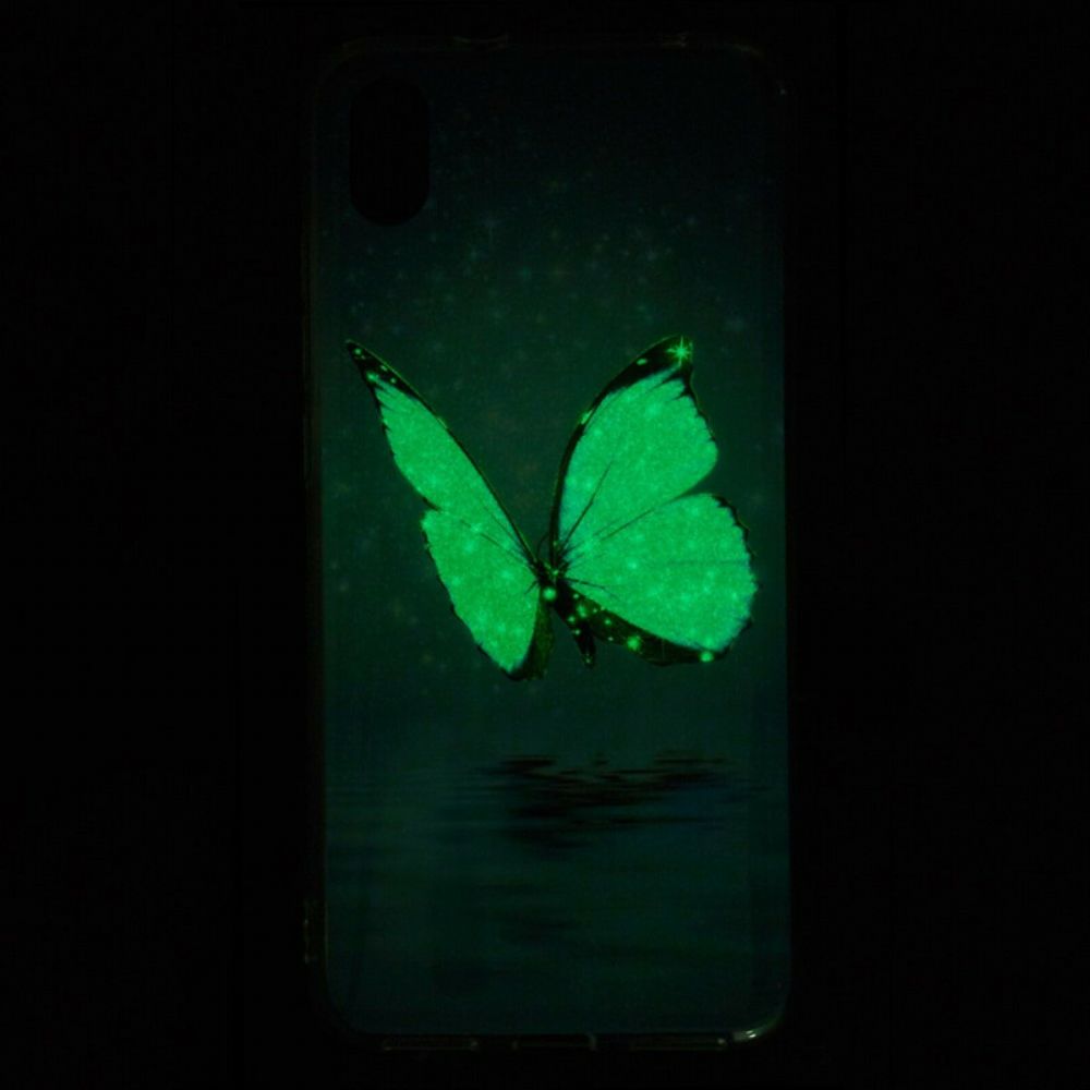 Hoesje voor Xiaomi Redmi 7A Fluorescerende Blauwe Vlinder