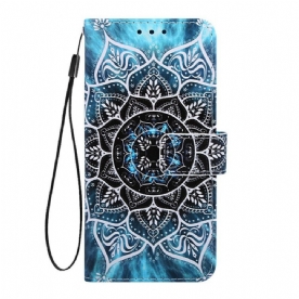 Leren Hoesje voor Xiaomi Redmi 7A Met Ketting Mandala Met Zwarte Bandjes