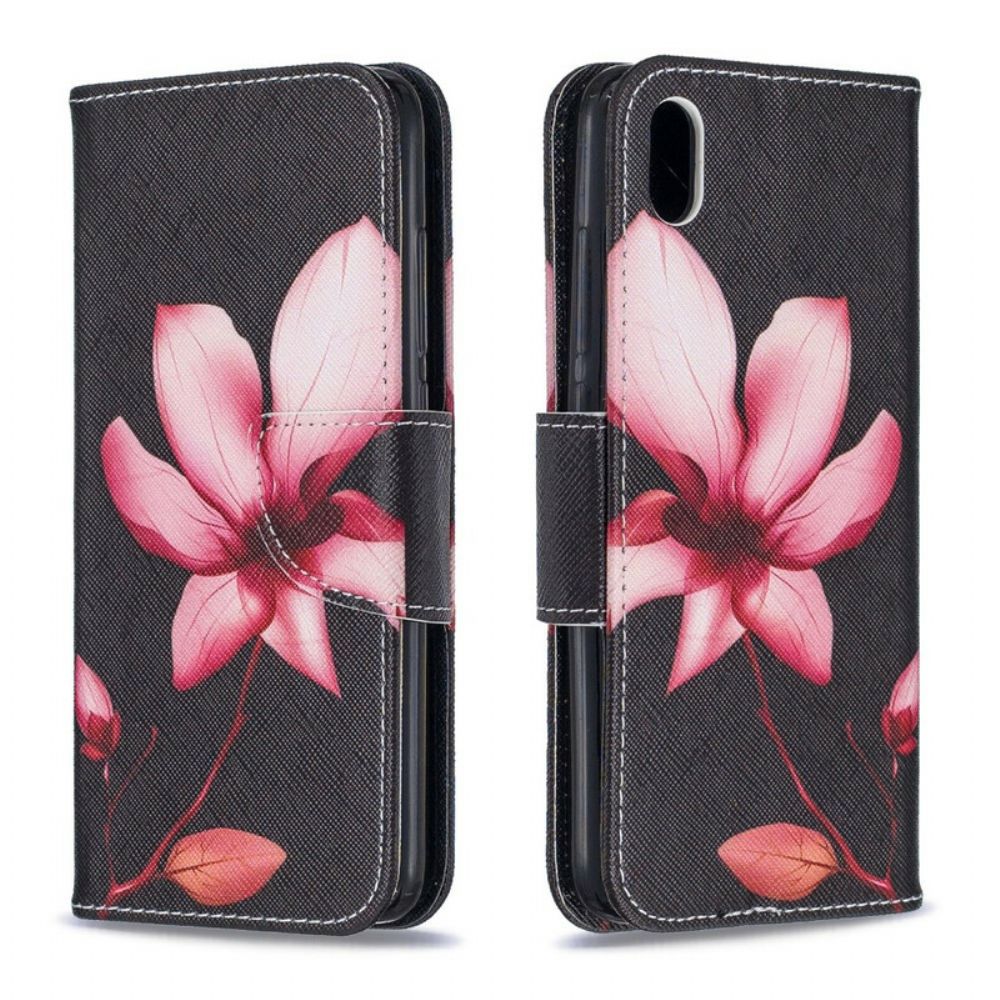 Leren Hoesje voor Xiaomi Redmi 7A Roze Bloem