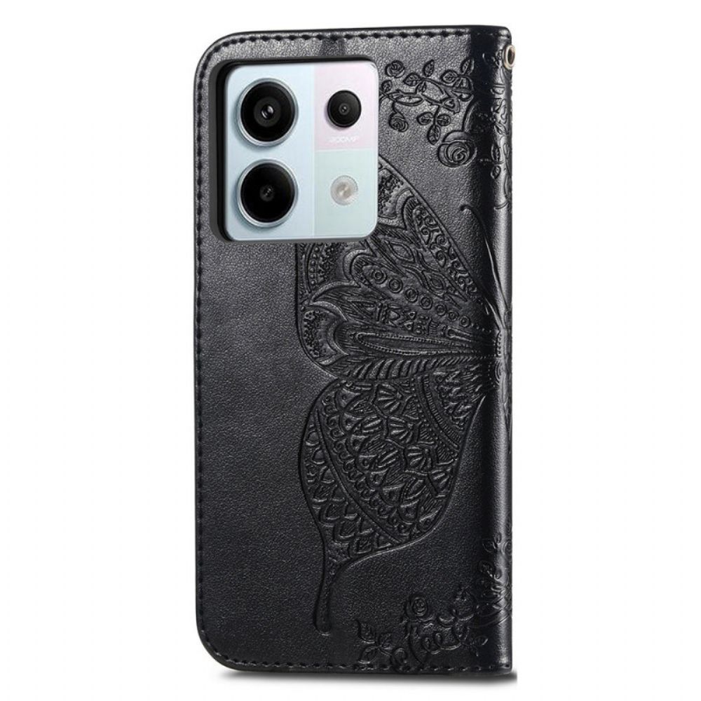 Bescherming Hoesje Xiaomi Redmi Note 13 Pro 5g Barok Vlinder Met Riem