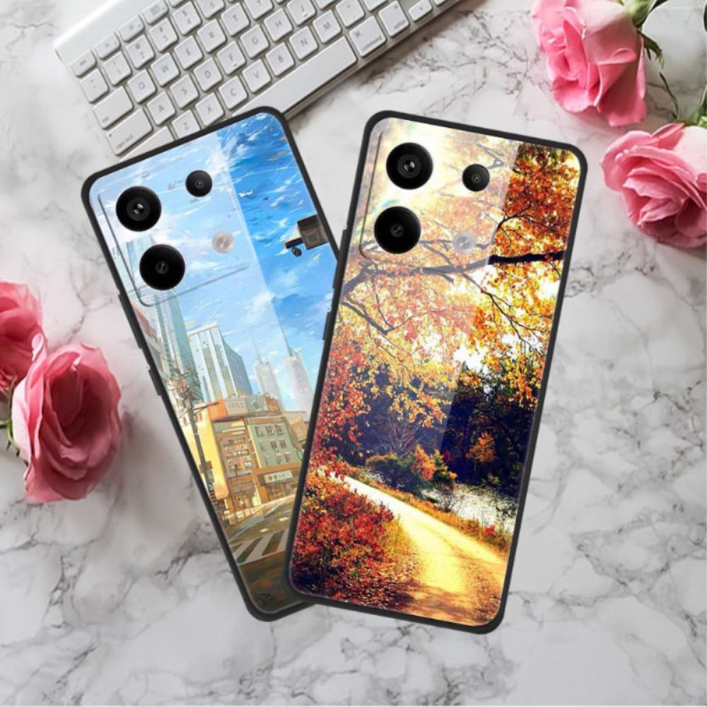 Case Hoesje Xiaomi Redmi Note 13 Pro 5g Telefoonhoesje Melkweg Gehard Glas