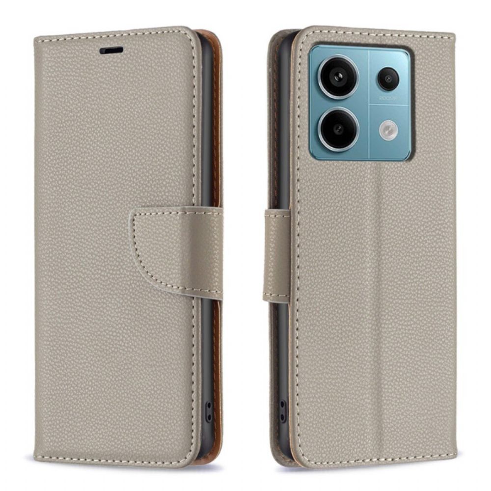 Flip Case Leren Xiaomi Redmi Note 13 Pro 5g Litchi Kunstleer Met Riem