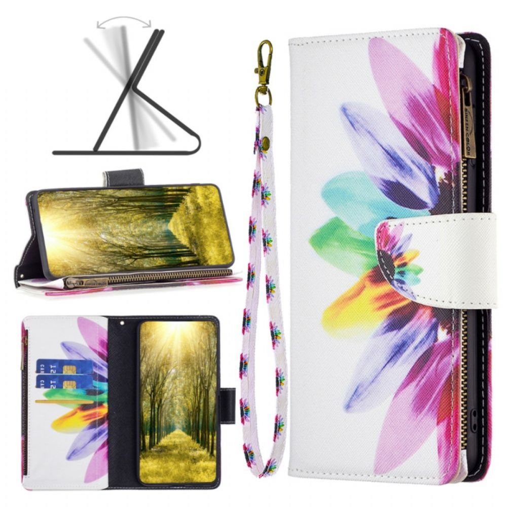 Flip Case Leren Xiaomi Redmi Note 13 Pro 5g Portemonnee Met Aquarelbloemen