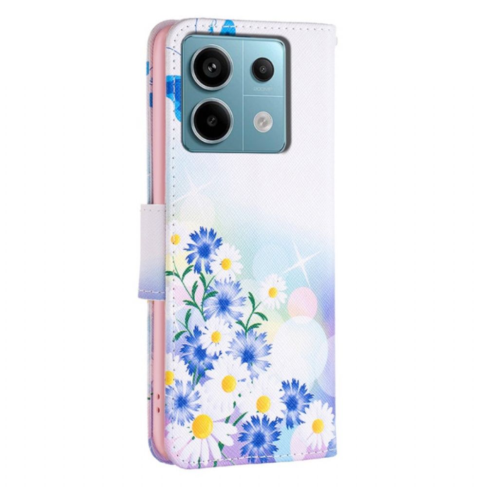 Flip Case Leren Xiaomi Redmi Note 13 Pro 5g Vlinder En Bloemen