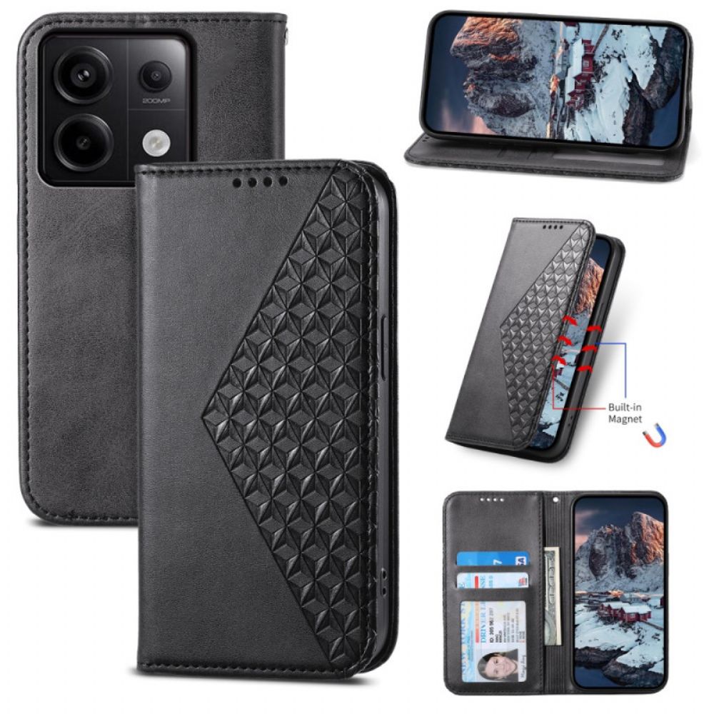 Folio-hoesje Xiaomi Redmi Note 13 Pro 5g Ruitpatroon Met Band