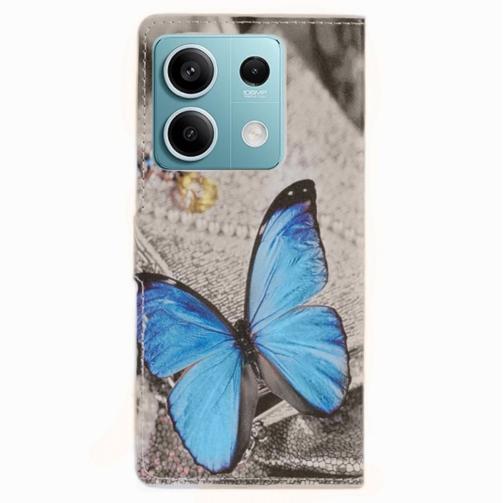 Folio-hoesje Xiaomi Redmi Note 13 Pro 5g Telefoonhoesje Blauwe Vlinder