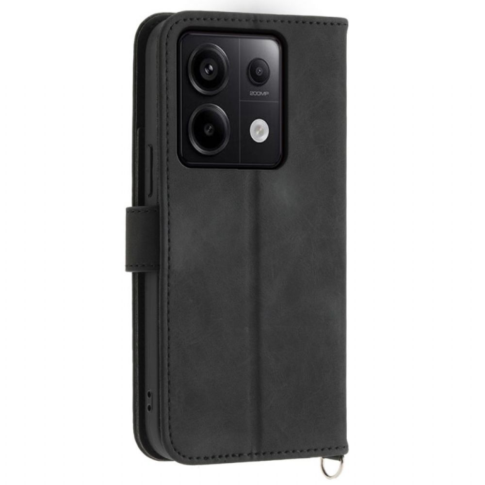 Folio-hoesje Xiaomi Redmi Note 13 Pro 5g Telefoonhoesje Kant Met Band En Schouderband