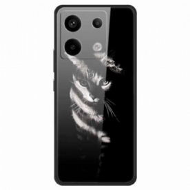 Hoesje Voor Xiaomi Redmi Note 13 Pro 5g Shadow Cat Gehard Glas