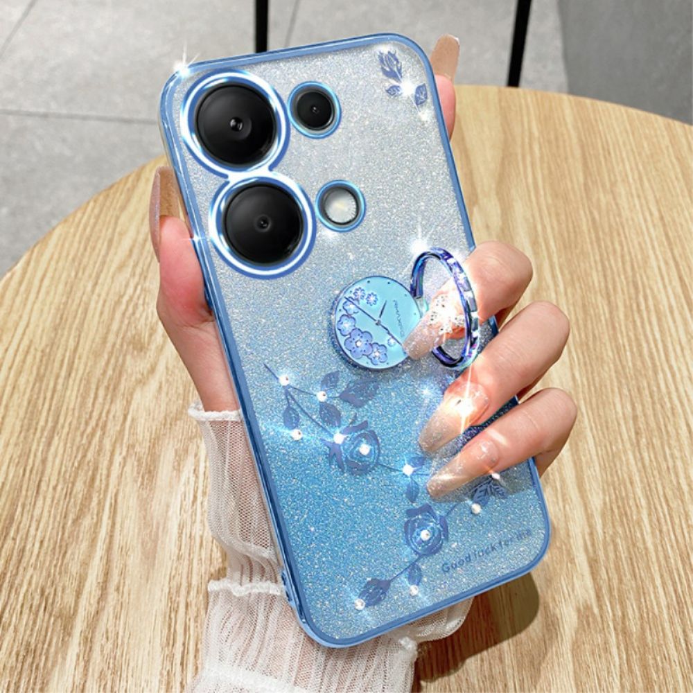 Hoesje Xiaomi Redmi Note 13 Pro 5g Ringhouder Met Glitter En Strass Bescherming Hoesje